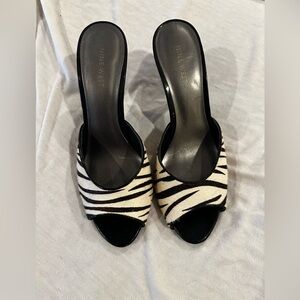 Zebra heeled sandals
